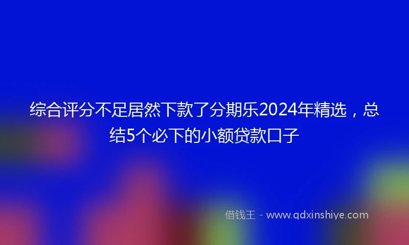 综合评分不足居然下款了分期乐2024年精选，总结5个必下的小额贷款口子