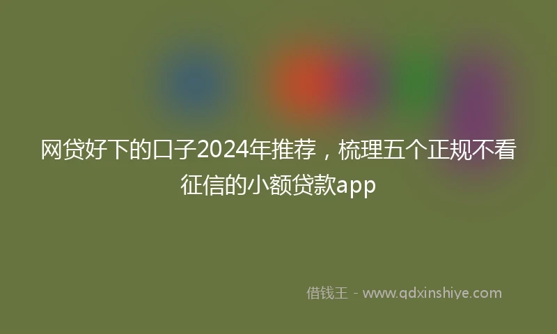 网贷好下的口子2024年推荐，梳理五个正规不看征信的小额贷款app