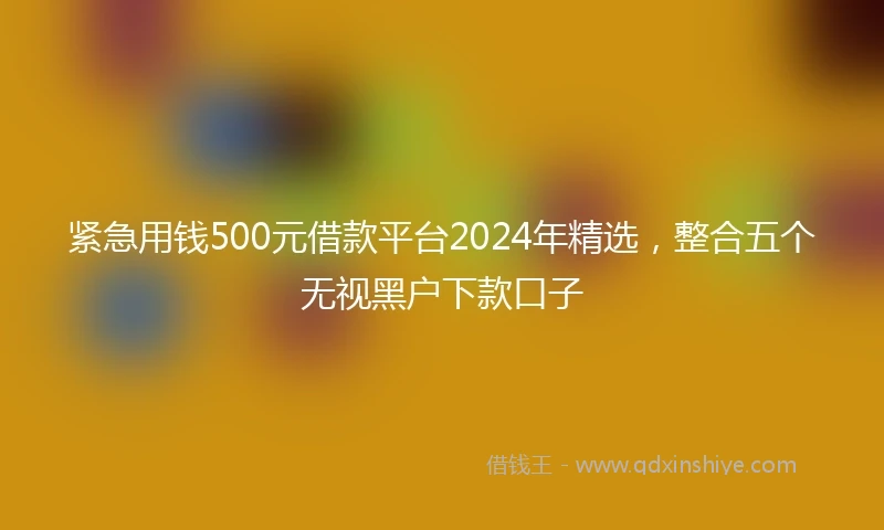 紧急用钱500元借款平台2024年精选，整合五个无视黑户下款口子
