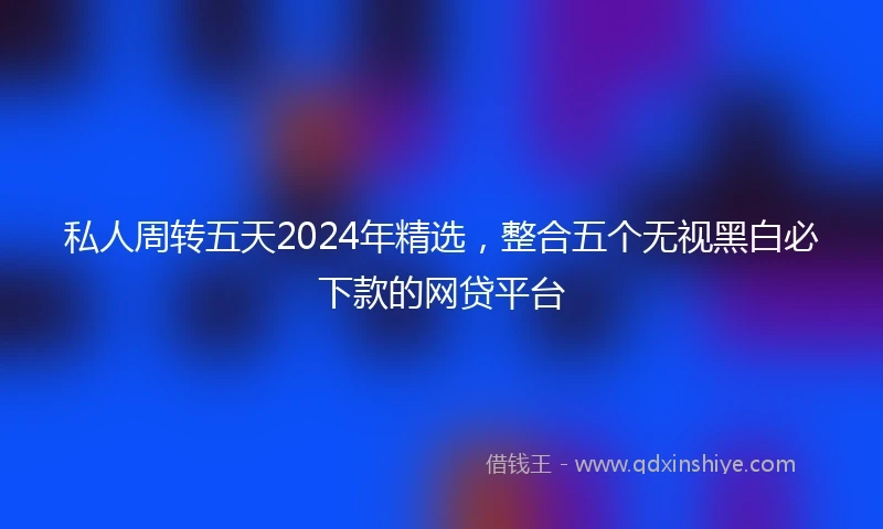 私人周转五天2024年精选，整合五个无视黑白必下款的网贷平台