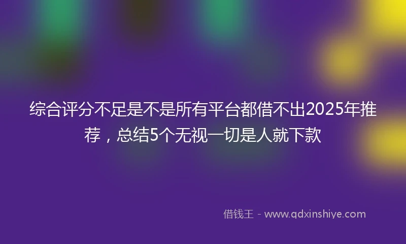 综合评分不足是不是所有平台都借不出2025年推荐，总结5个无视一切是人就下款