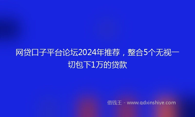 网贷口子平台论坛2024年推荐，整合5个无视一切包下1万的贷款