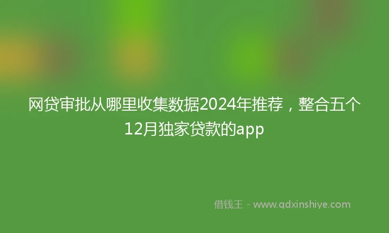 网贷审批从哪里收集数据2024年推荐，整合五个12月独家贷款的app