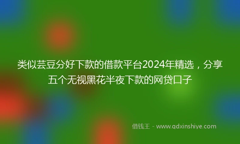 类似芸豆分好下款的借款平台2024年精选，分享五个无视黑花半夜下款的网贷口子