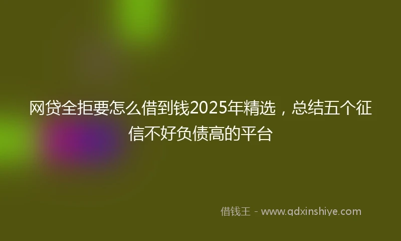 网贷全拒要怎么借到钱2025年精选，总结五个征信不好负债高的平台