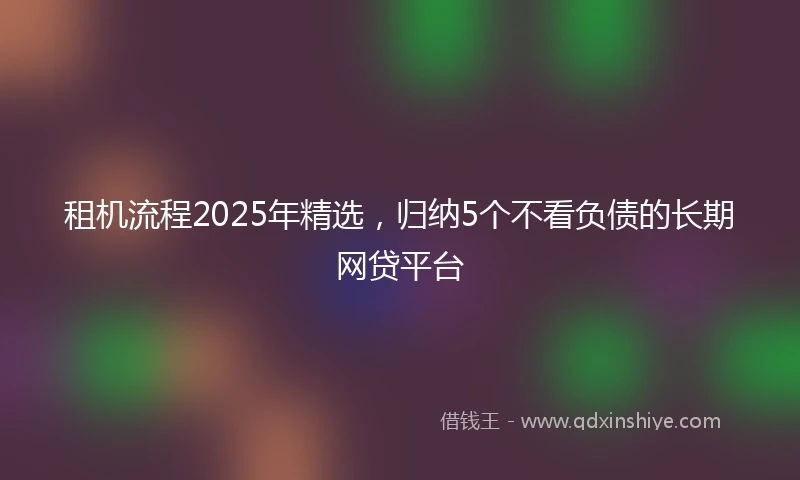 租机流程2025年精选，归纳5个不看负债的长期网贷平台