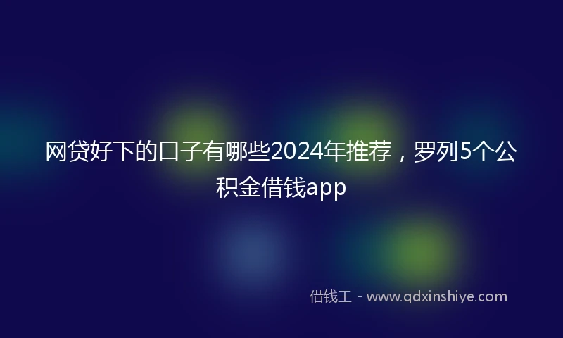 网贷好下的口子有哪些2024年推荐，罗列5个公积金借钱app