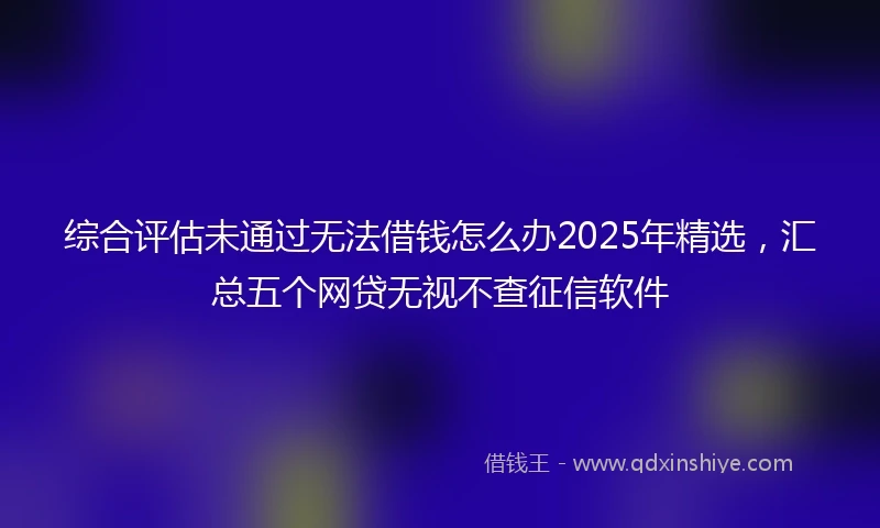 综合评估未通过无法借钱怎么办2025年精选,汇总五个网贷无视不查征信软件