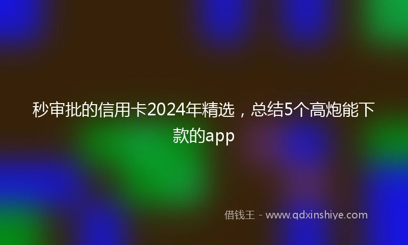 秒审批的信用卡2024年精选，总结5个高炮能下款的app