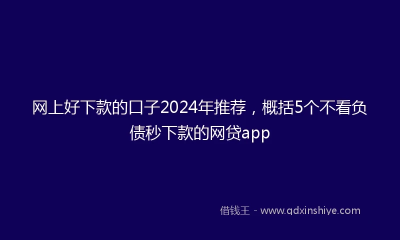 网上好下款的口子2024年推荐,概括5个不看负债秒下款的网贷app