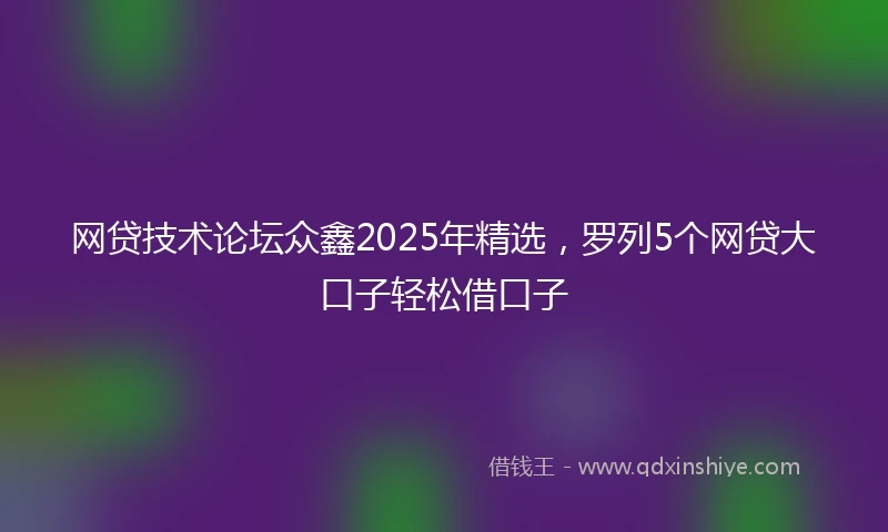 网贷技术论坛众鑫2025年精选，罗列5个网贷大口子轻松借口子