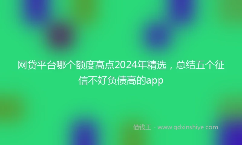 网贷平台哪个额度高点2024年精选，总结五个征信不好负债高的app