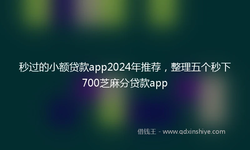 秒过的小额贷款app2024年推荐，整理五个秒下700芝麻分贷款app