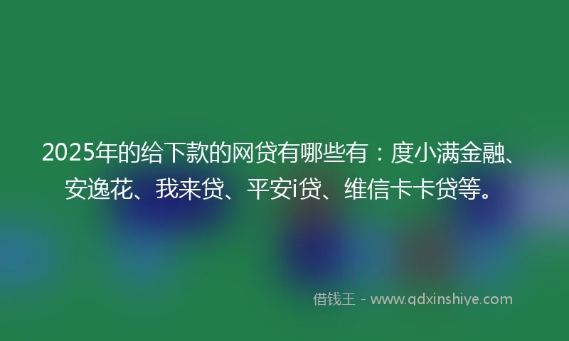 2025年的给下款的网贷有哪些有：度小满金融、安逸花、我来贷、平安i贷、维信卡卡贷等。