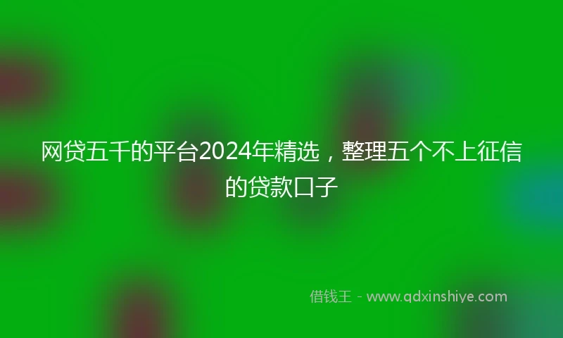 网贷五千的平台2024年精选，整理五个不上征信的贷款口子