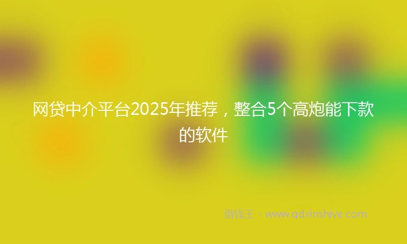 网贷中介平台2025年推荐,整合5个高炮能下款的软件