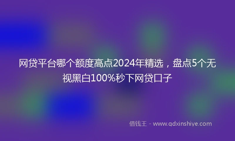 网贷平台哪个额度高点2024年精选，盘点5个无视黑白100%秒下网贷口子