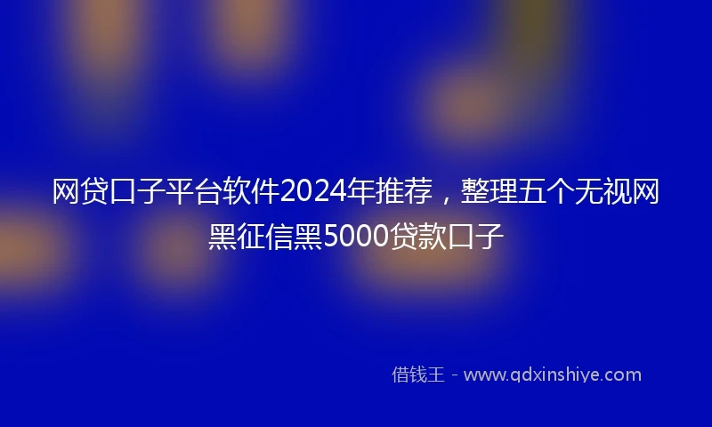 网贷口子平台软件2024年推荐，整理五个无视网黑征信黑5000贷款口子