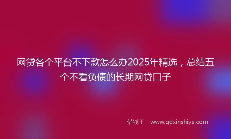 网贷各个平台不下款怎么办2025年精选，总结五个不看负债的长期网贷口子