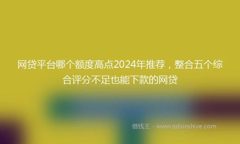 网贷平台哪个额度高点2024年推荐，整合五个综合评分不足也能下款的网贷