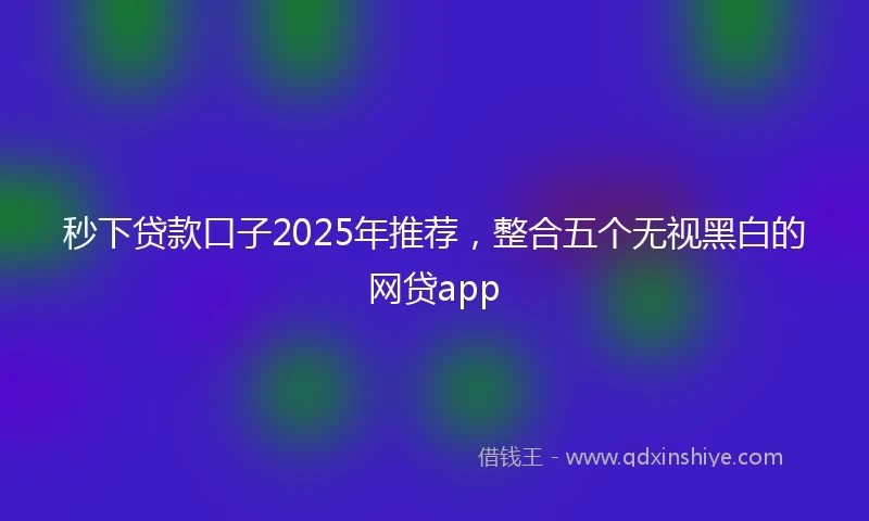 秒下贷款口子2025年推荐，整合五个无视黑白的网贷app