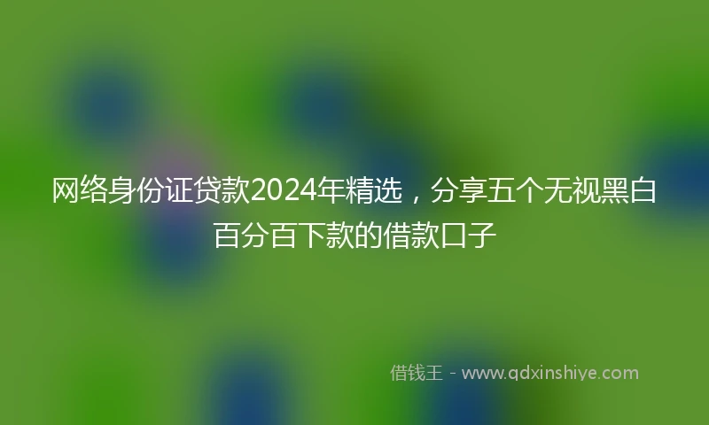 网络身份证贷款2024年精选，分享五个无视黑白百分百下款的借款口子