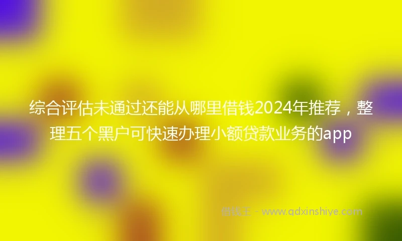 综合评估未通过还能从哪里借钱2024年推荐，整理五个黑户可快速办理小额贷款业务的app