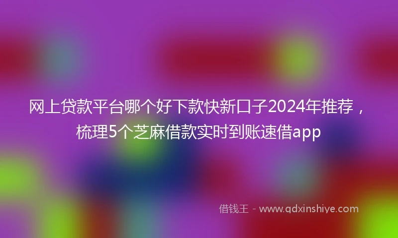 网上贷款平台哪个好下款快新口子2024年推荐，梳理5个芝麻借款实时到账速借app