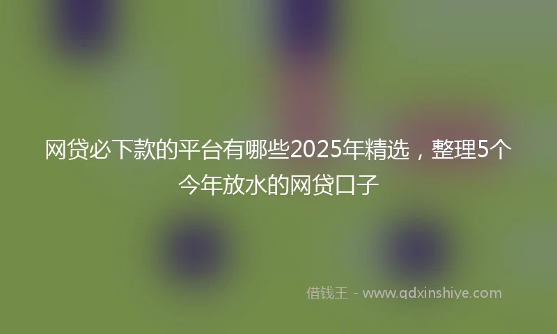 网贷必下款的平台有哪些2025年精选，整理5个今年放水的网贷口子