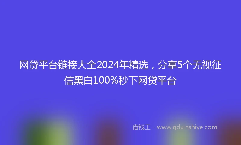 网贷平台链接大全2024年精选，分享5个无视征信黑白100%秒下网贷平台