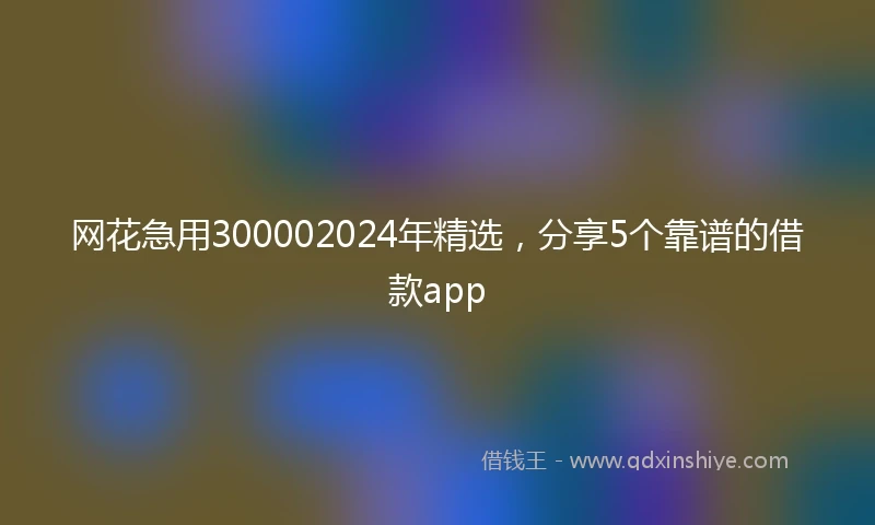 网花急用300002024年精选，分享5个靠谱的借款app