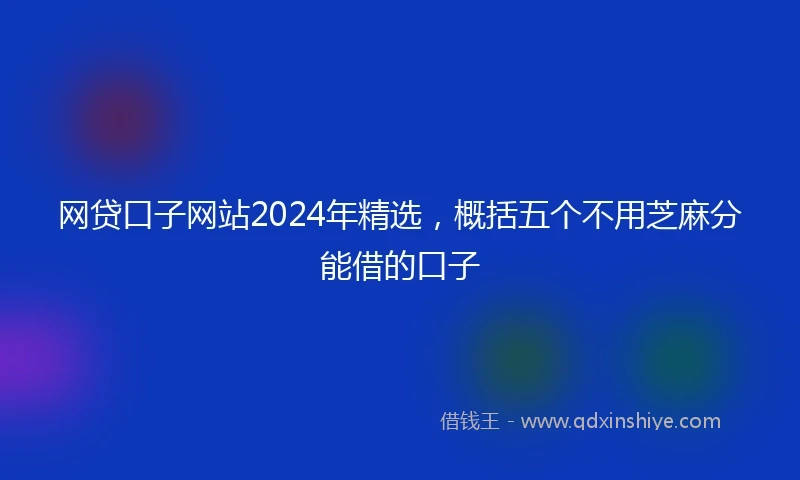 网贷口子网站2024年精选，概括五个不用芝麻分能借的口子