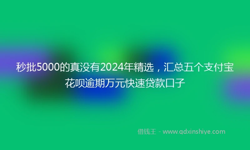 秒批5000的真没有2024年精选，汇总五个支付宝花呗逾期万元快速贷款口子