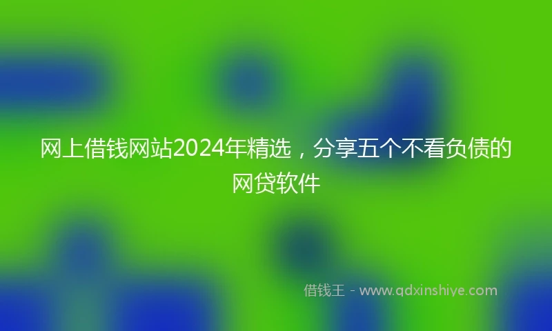 网上借钱网站2024年精选，分享五个不看负债的网贷软件