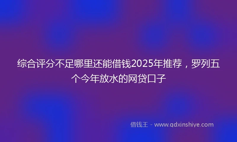 综合评分不足哪里还能借钱2025年推荐，罗列五个今年放水的网贷口子