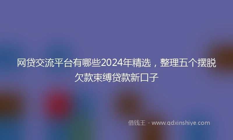 网贷交流平台有哪些2024年精选，整理五个摆脱欠款束缚贷款新口子