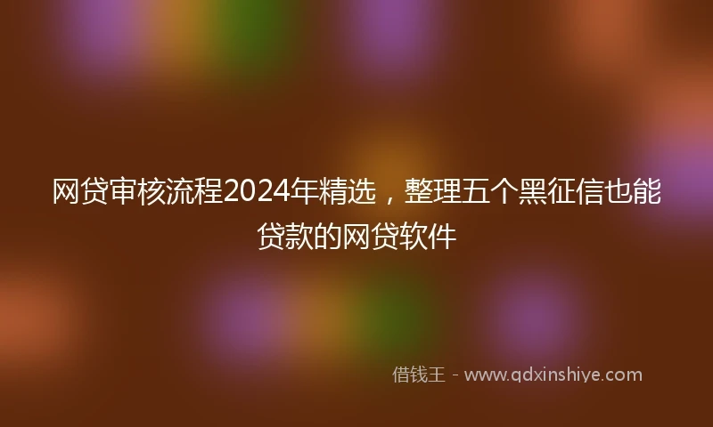 网贷审核流程2024年精选，整理五个黑征信也能贷款的网贷软件