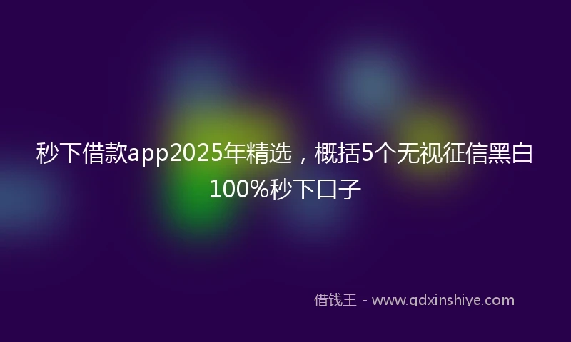 秒下借款app2025年精选，概括5个无视征信黑白100%秒下口子