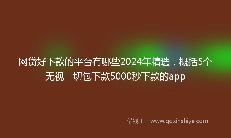 网贷好下款的平台有哪些2024年精选，概括5个无视一切包下款5000秒下款的app