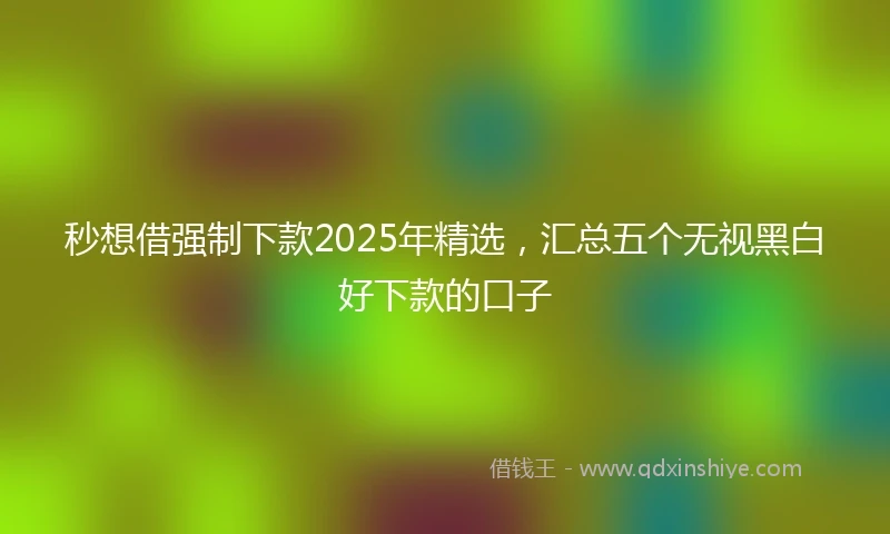 秒想借强制下款2025年精选，汇总五个无视黑白好下款的口子