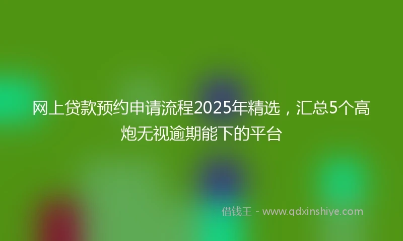 网上贷款预约申请流程2025年精选，汇总5个高炮无视逾期能下的平台
