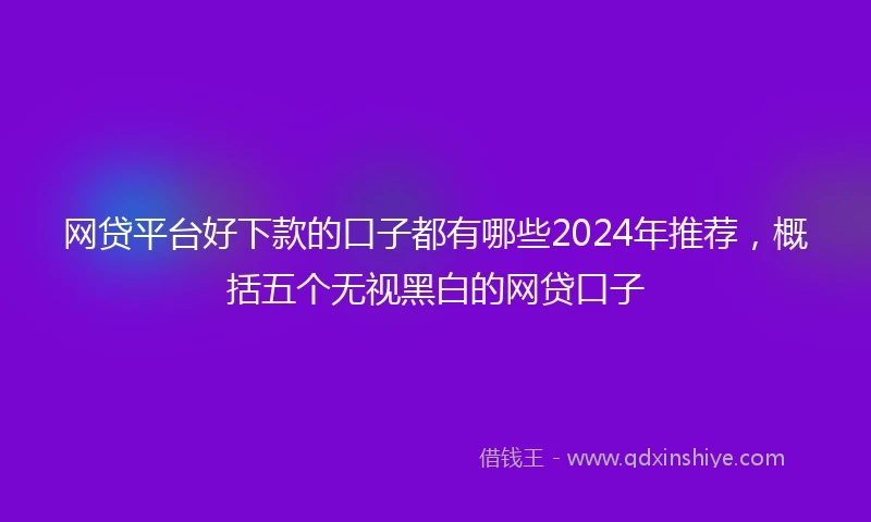 网贷平台好下款的口子都有哪些2024年推荐，概括五个无视黑白的网贷口子