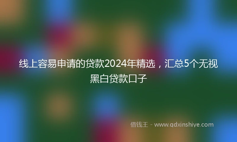 线上容易申请的贷款2024年精选，汇总5个无视黑白贷款口子