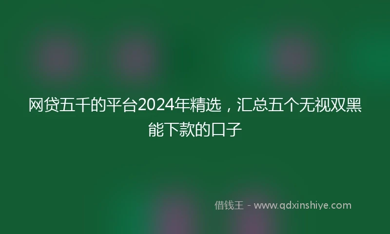网贷五千的平台2024年精选，汇总五个无视双黑能下款的口子