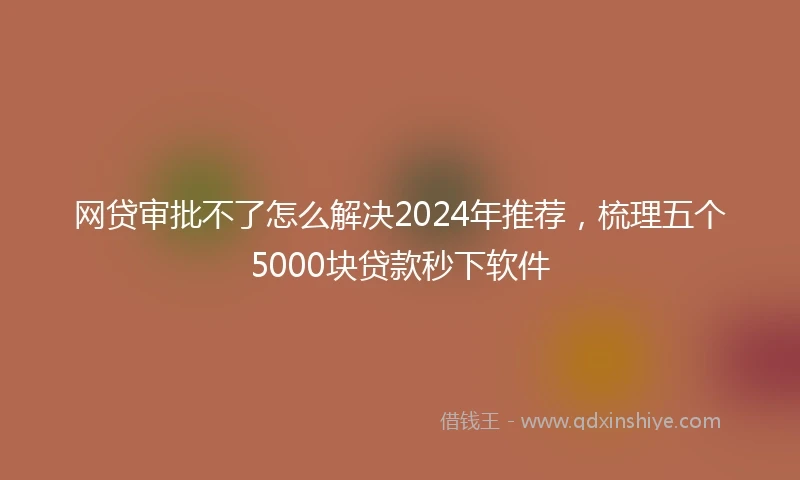 网贷审批不了怎么解决2024年推荐，梳理五个5000块贷款秒下软件