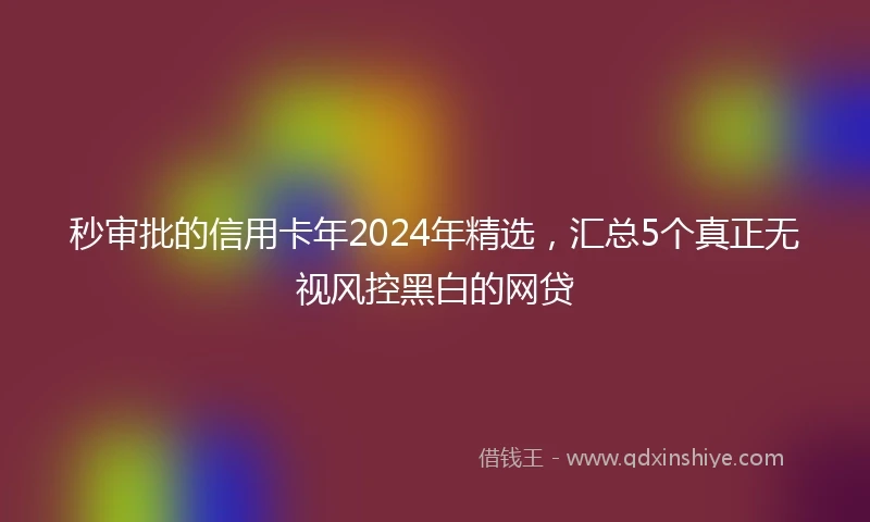 秒审批的信用卡年2024年精选,汇总5个真正无视风控黑白的网贷
