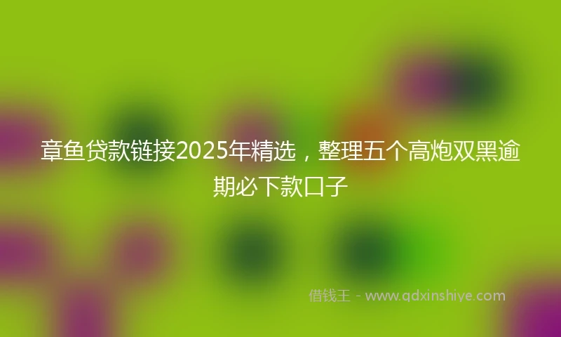 章鱼贷款链接2025年精选，整理五个高炮双黑逾期必下款口子