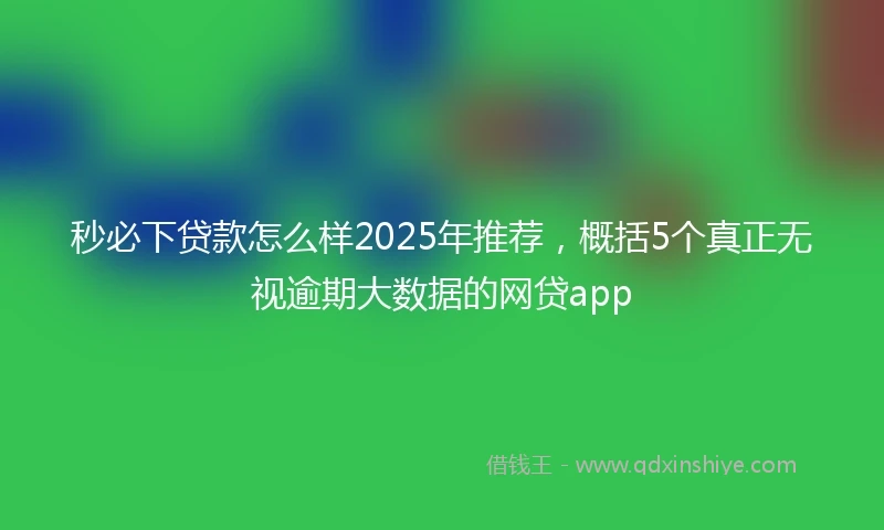秒必下贷款怎么样2025年推荐，概括5个真正无视逾期大数据的网贷app