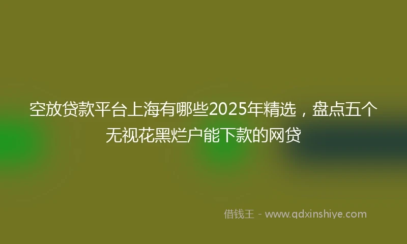 空放贷款平台上海有哪些2025年精选，盘点五个无视花黑烂户能下款的网贷