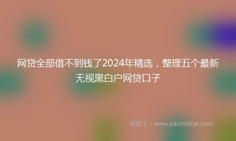 网贷全部借不到钱了2024年精选，整理五个最新无视黑白户网贷口子